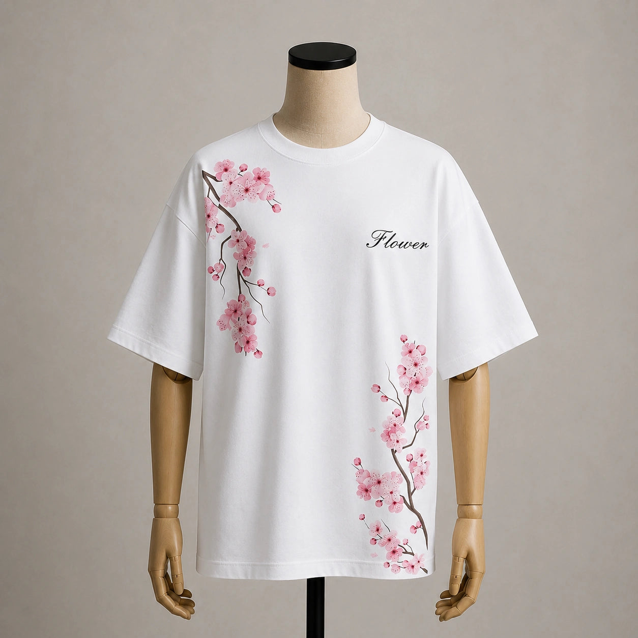 Blossom Bloom Oversized White T-Shirt