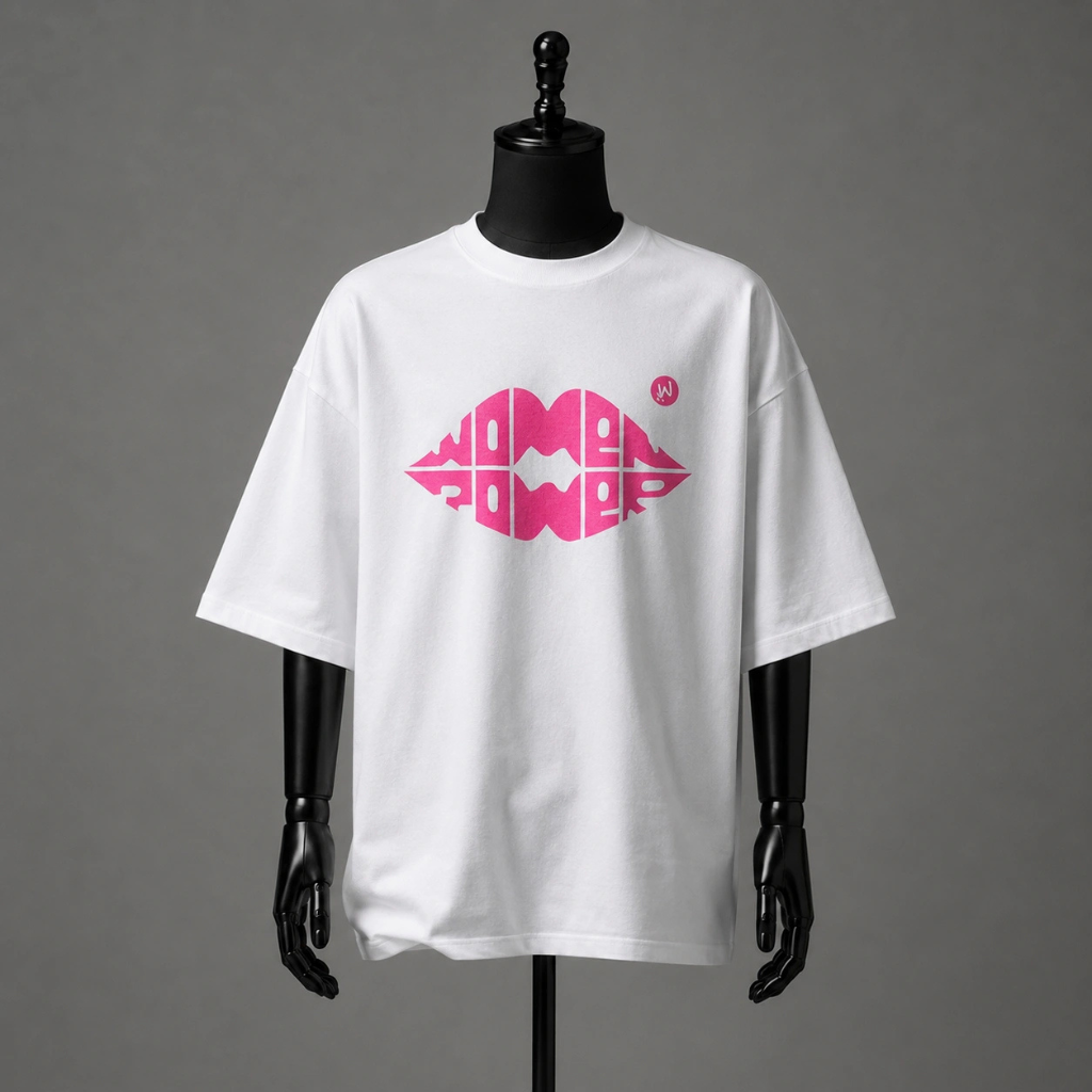 WOMEN POWER" Lips Graphic Oversized Tee