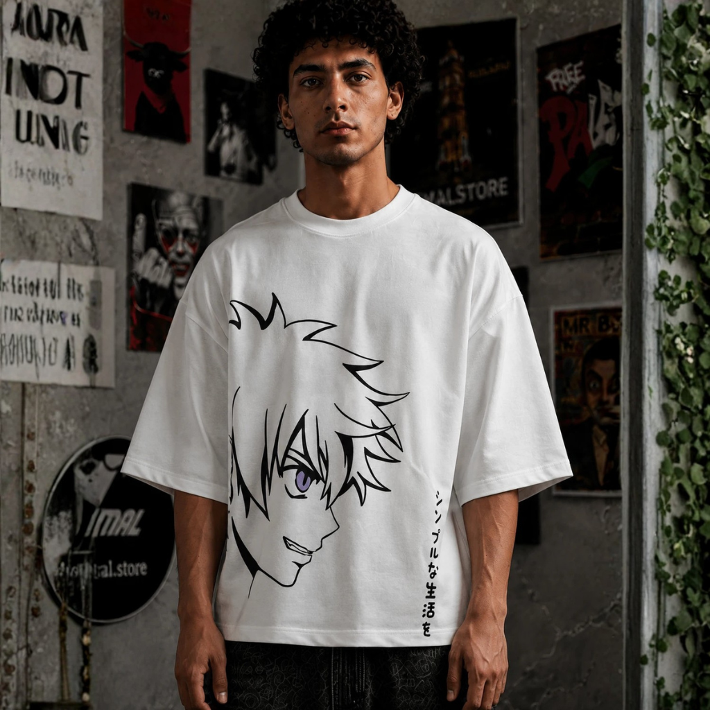 Silver Assassin Graphic Drop-Shoulder Tee