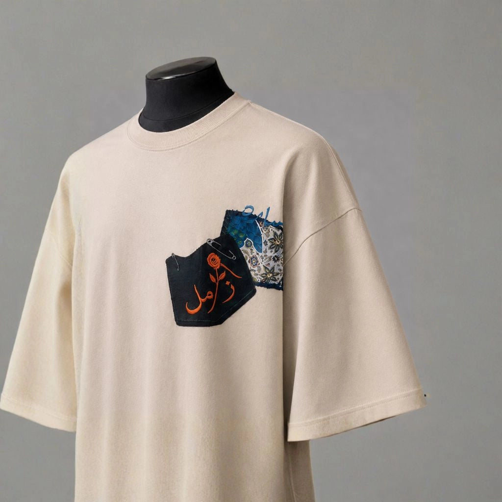 khasara-e-Zimal | Oversized Beige Aesthetic Graphic Tee