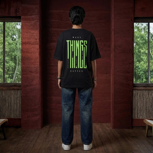 Cyberpunk Structural Typography Oversized Tee