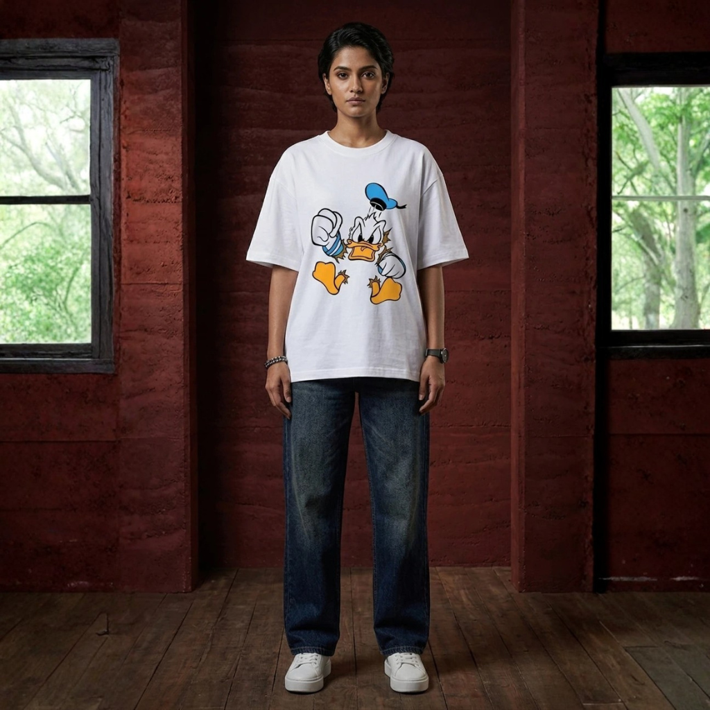 Mad Duck Graphic Drop-Shoulder T-Shirt