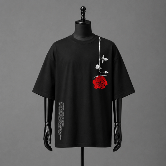 Midnight Rose Oversized Graphic Tee