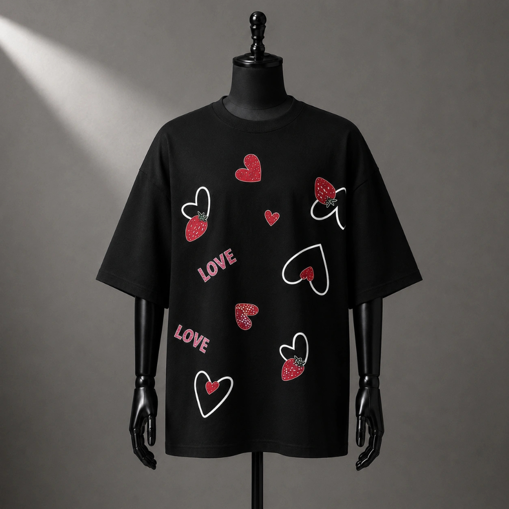 Strawberry Love Oversized Graphic Tee