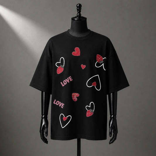 Strawberry Love Oversized Graphic Tee