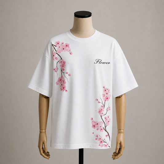 Blossom Bloom Oversized White T-Shirt