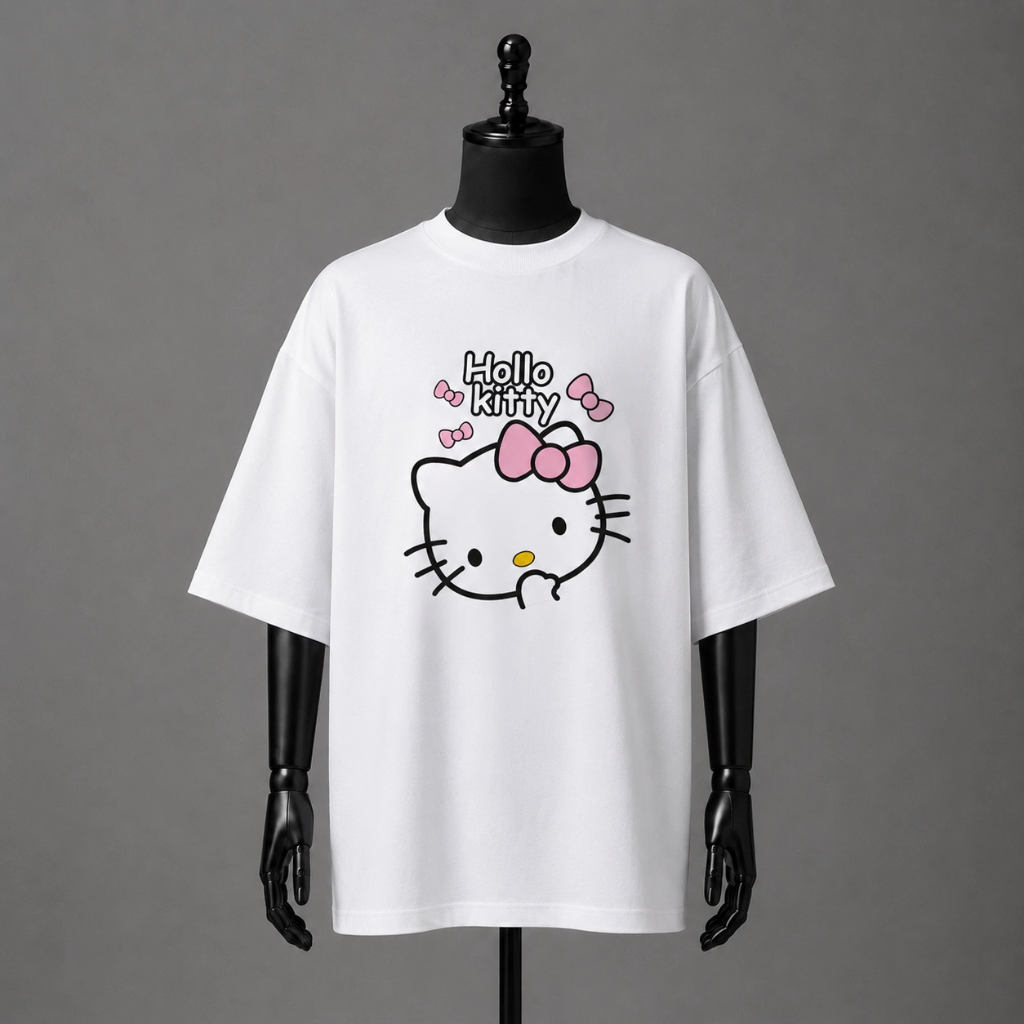 Cute Hello Kitty Oversized Graphic Tee