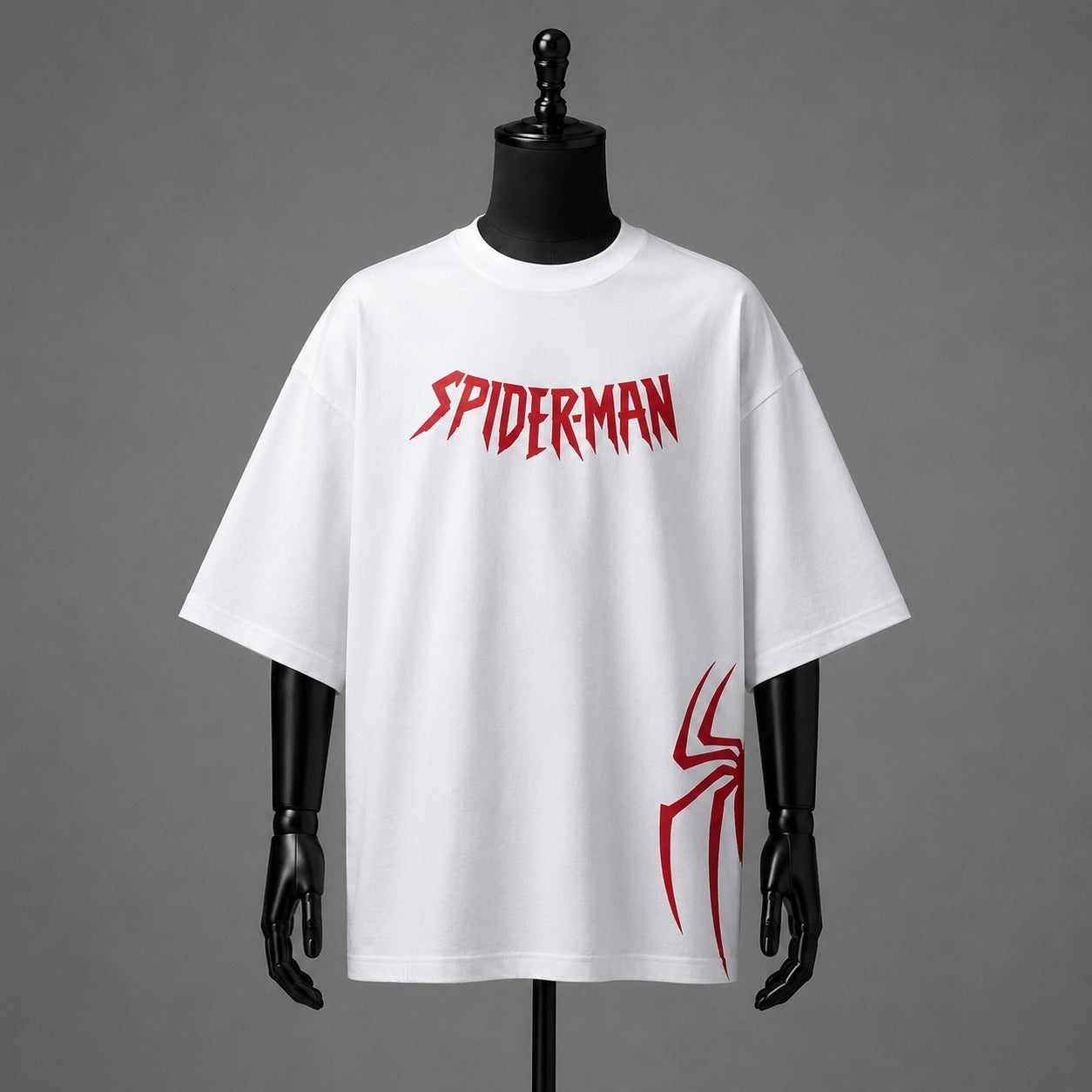 Spider-Man Oversized White Graphic T-Shirt – Y2K Streetwear Edition