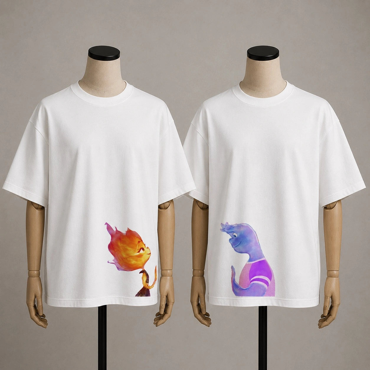 Ember & Wade (2 Shirts) | Disney Elements Matching Couple Oversized Tees