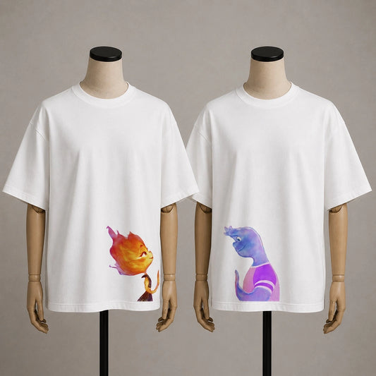 Ember & Wade (2 Shirts) | Disney Elements Matching Couple Oversized Tees