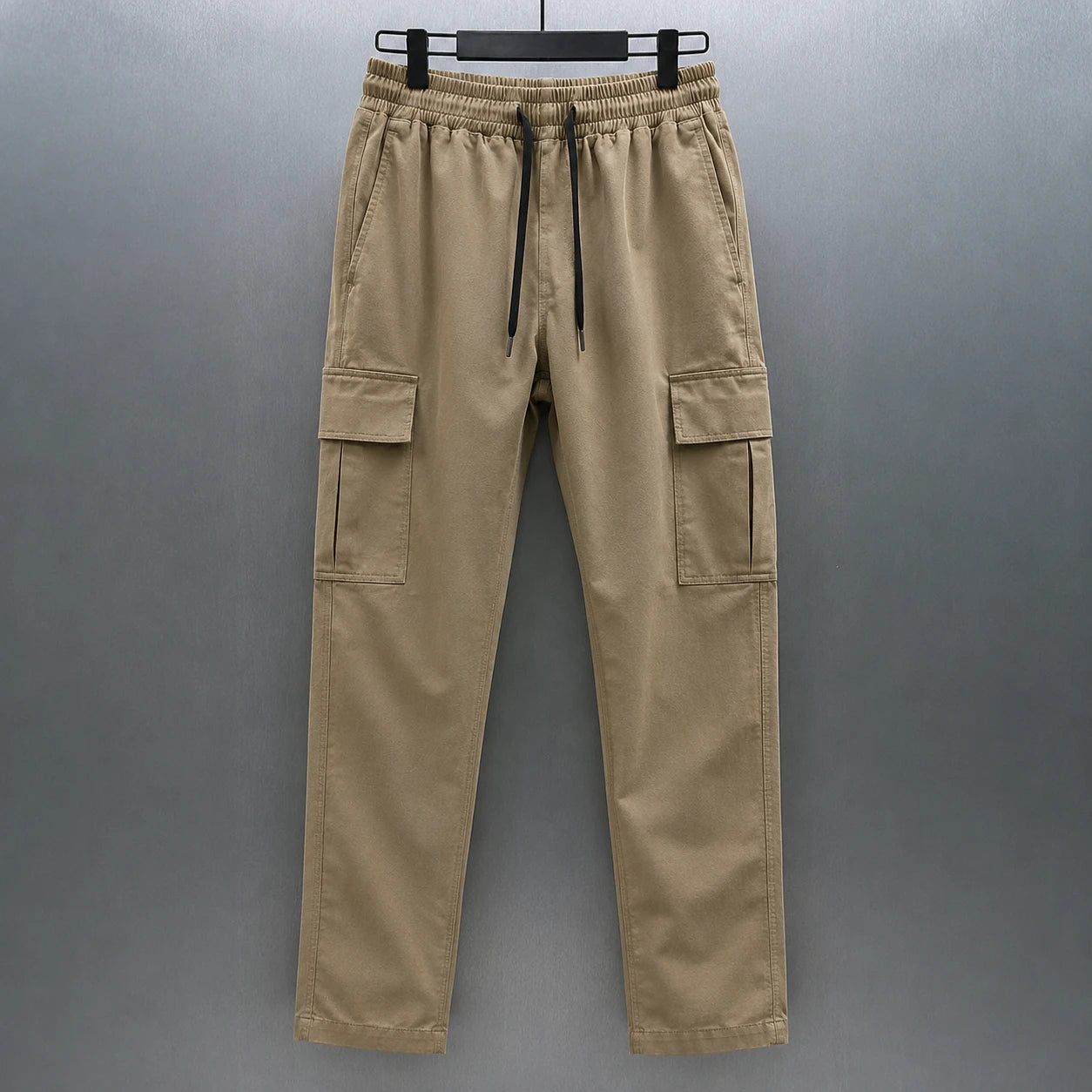 Men's Lightweight Drawstring Cargo Pants – Beige,Black&Olive Green